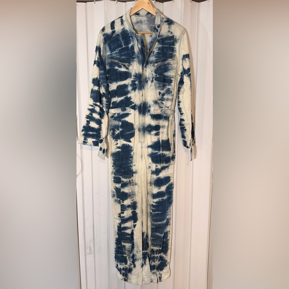 Stella McCartney Blue and Cream Tie-Dye Denim